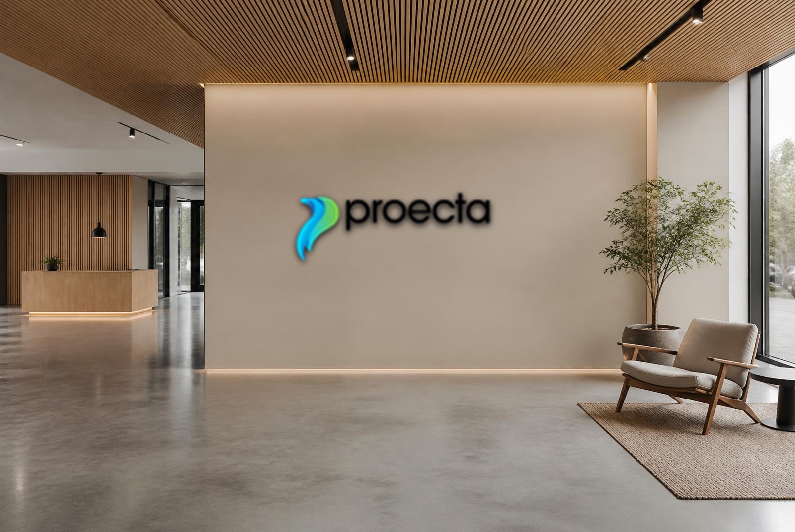 Proecta lokal med företagslogotyp